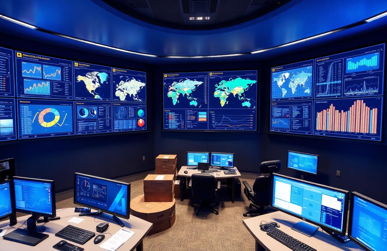 CABO Logistics control room with real-time supply chain dashboards